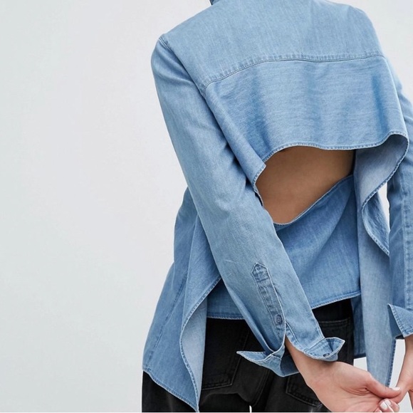 New with tags Women Cheap Monday Button Airy Denim Shirt - Picture 3 of 7